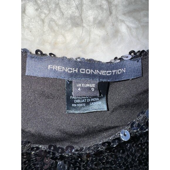 New French Connection Estari Black Ombre Sequin Mini Party Dress 0 XS $248 - Picture 10 of 14